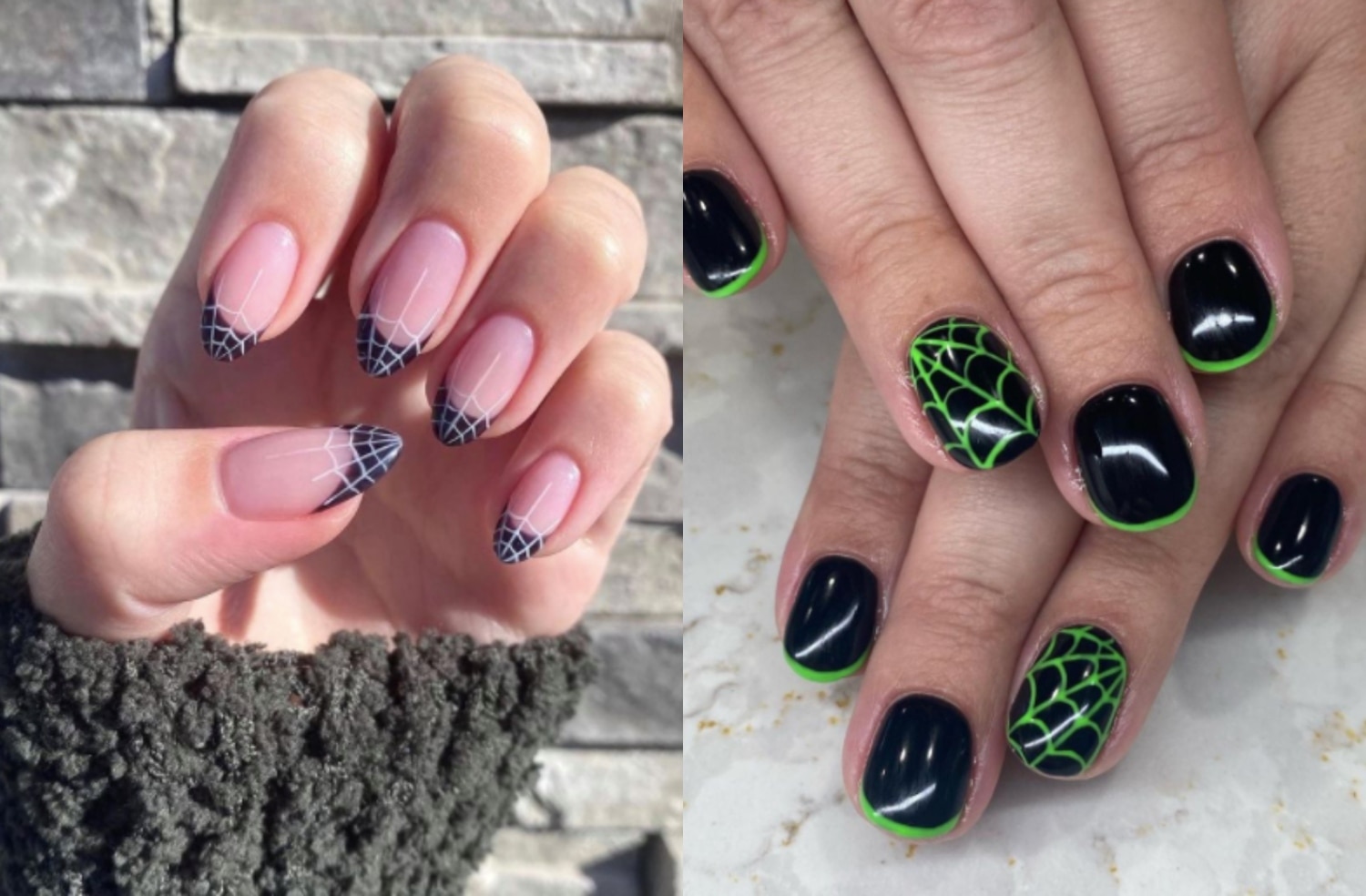 spider web nail art