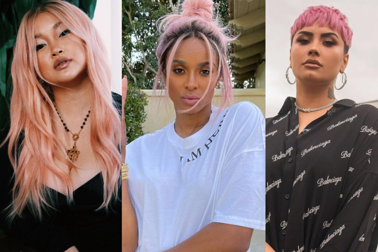 celebrities with pink hair