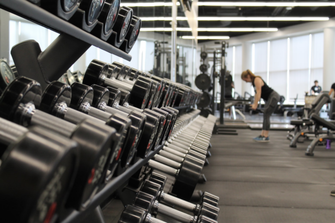 woman working out in a gym