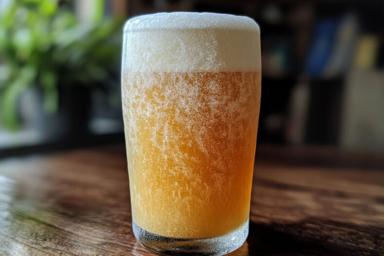 Frosted glass of beer