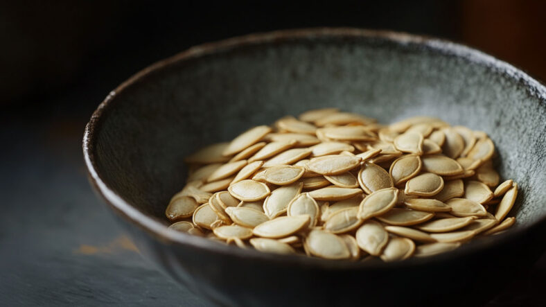 Bowl of pumpkin seeds