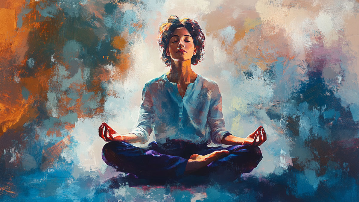 Woman in meditation pose