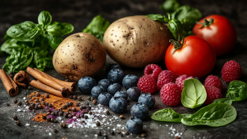 A selection of antioxidant foods