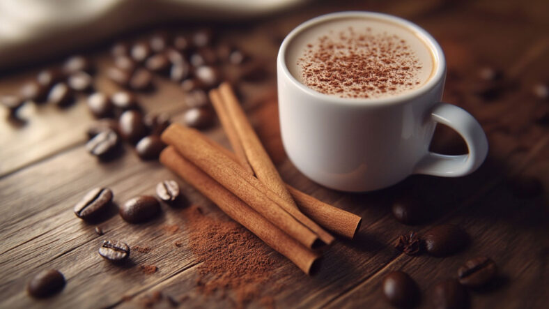 Cinnamon sticks and coffee