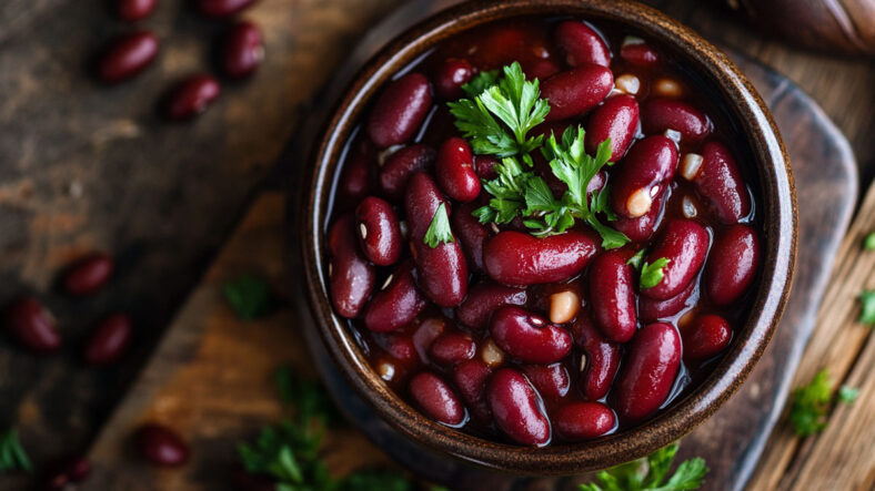 Red kidney beans in a bowl