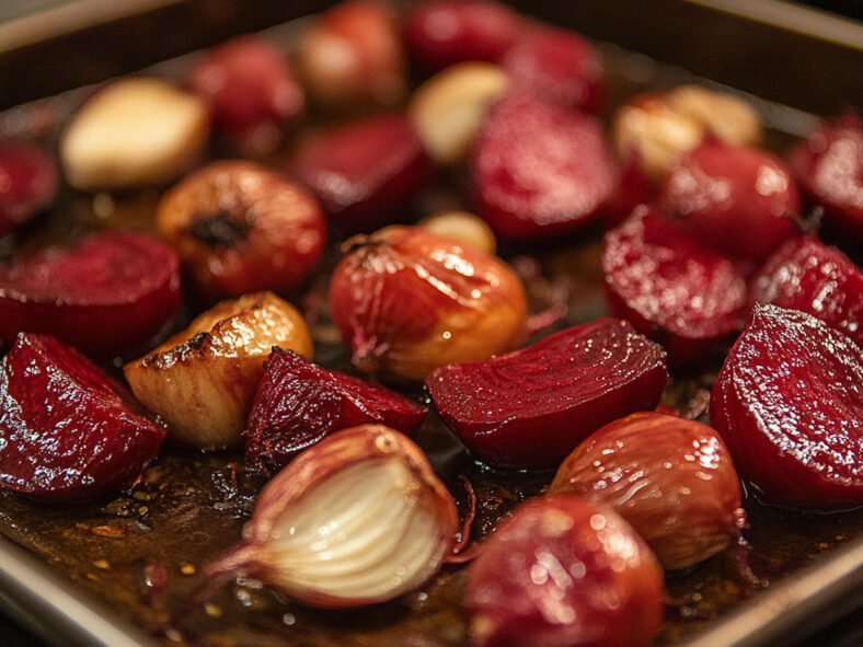 Roasted beets with garlic