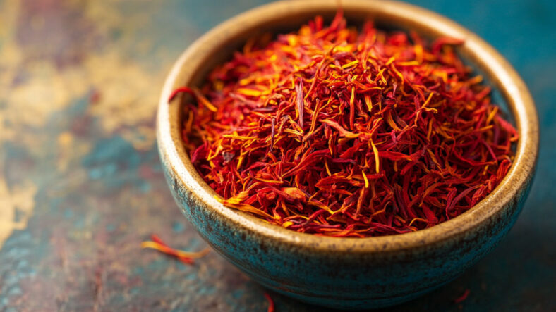 Saffron in a bowl