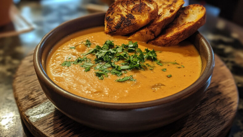 A bowl of homemade sweet potato soup