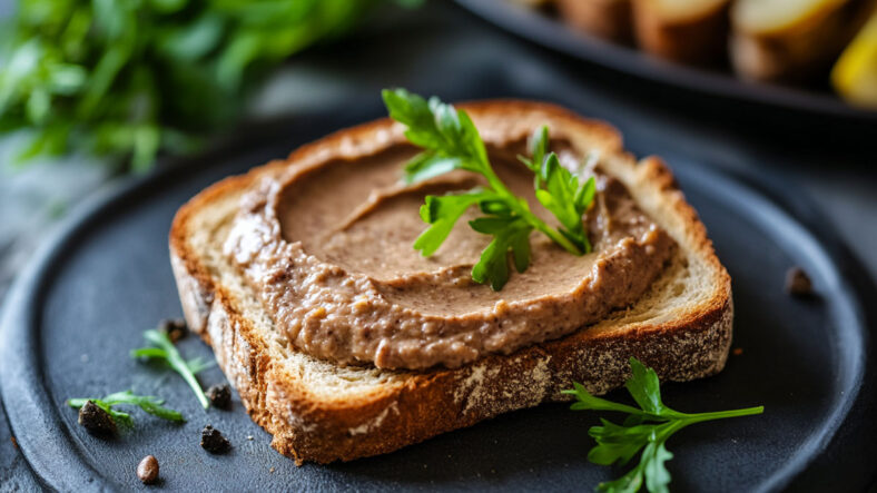 Beef liver pate on toast