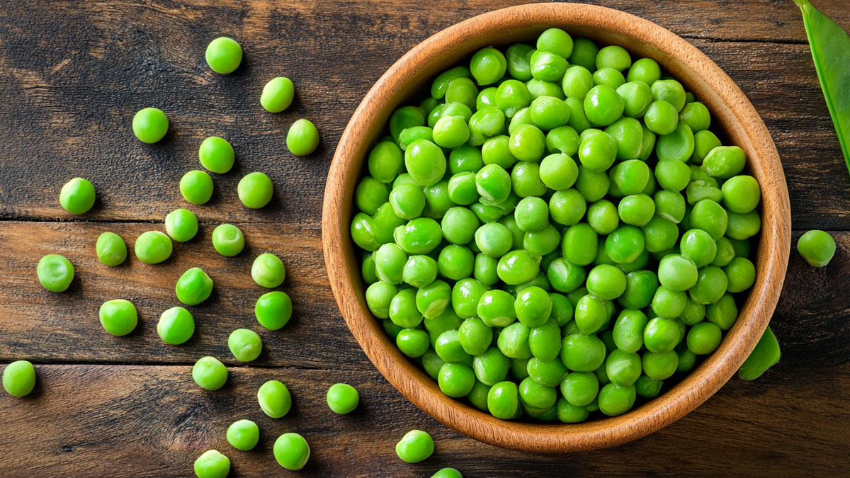 Bowl of garden peas
