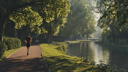 A person jogging in a park