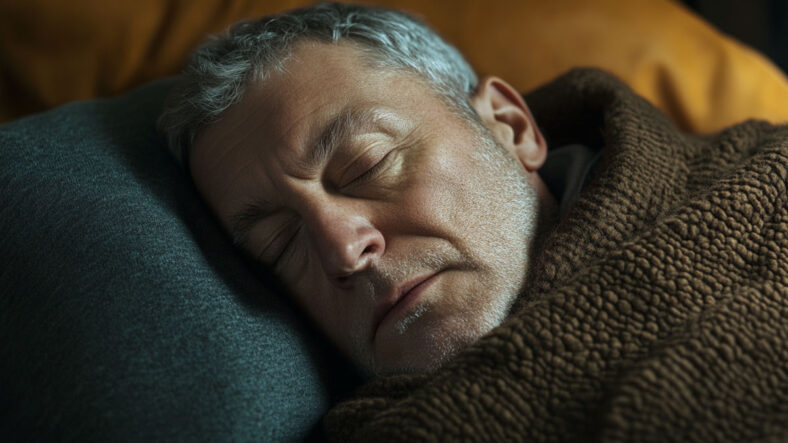 A man having a power nap