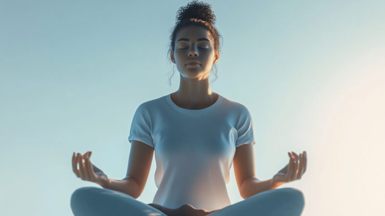 A person meditating