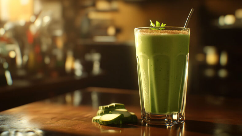 A spinach and apple smoothie