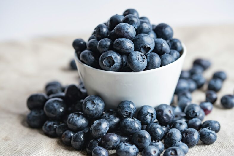 blueberries in dish