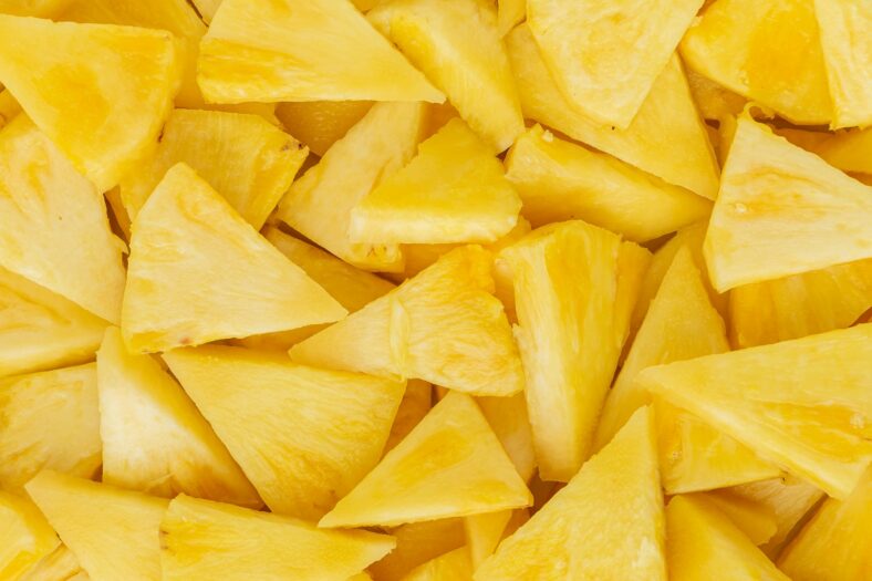 cut up pineapple slices