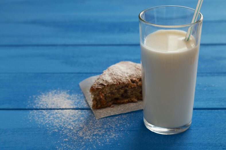 milk in glass