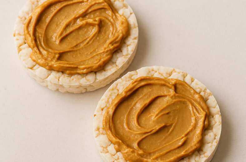 Rice crackers topped with nut butter