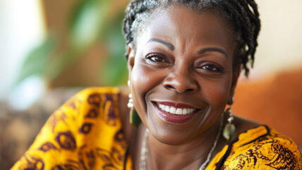 Smiling person with white teeth
