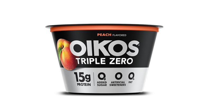 Danone Oikos Triple Zero Peach Greek Yogurt