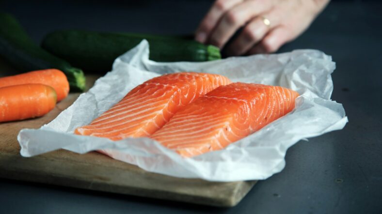 two pieces of salmon
