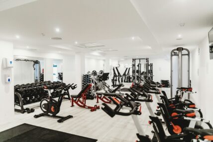 empty gym area / common gym exercises