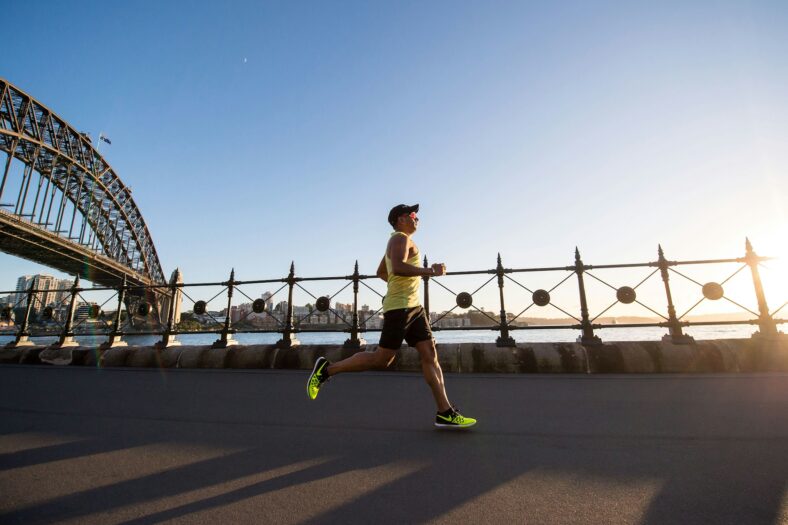 man running on road