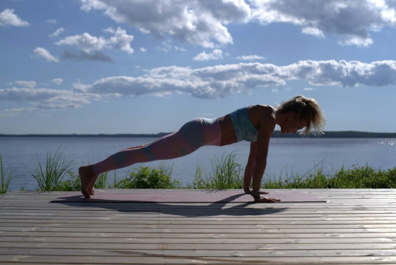 woman doing a plank
