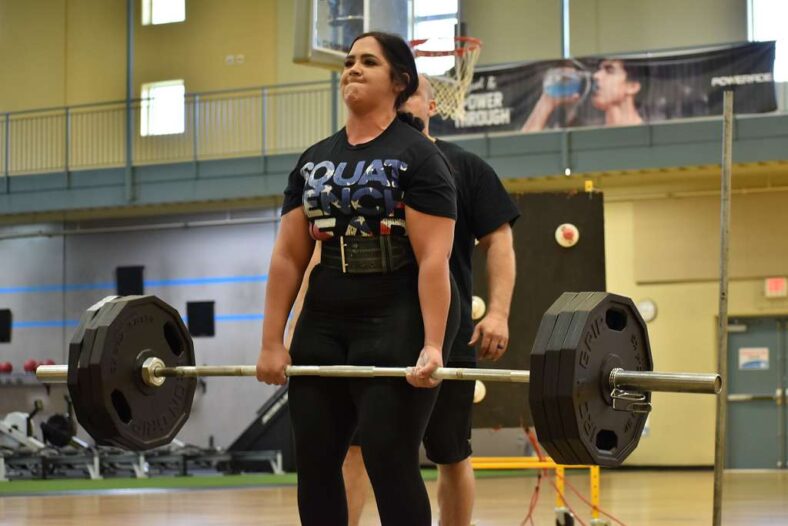 woman doing a deadlift