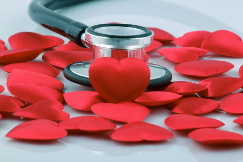 heart petals with stethoscope