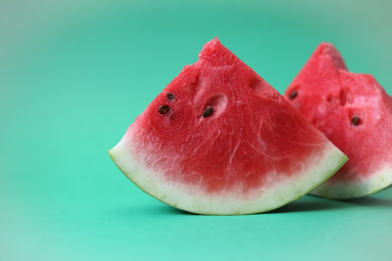 two watermelon triangles
