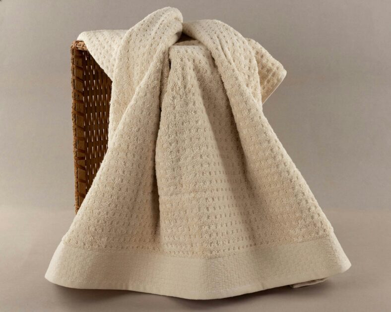 beige hand towel