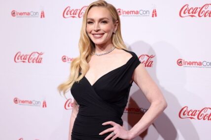 Lindsay Lohan on the red carpet at the Big Screen Achievement Awards at the 2025 CinemaCon at The Colosseum Theater at Caesars Palace in Las Vegas, Nevada.