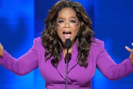 Oprah Winfrey speaks during the third day of the Democratic National Convention at the United Center.
