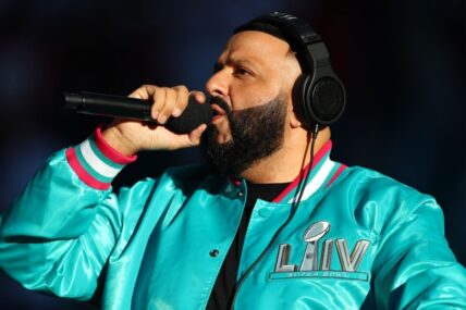 Feb 2, 2020; Miami Gardens, Florida, USA; Recording artist DJ Khaled performs prior to Super Bowl LIV between the Kansas City Chiefs and San Francisco 49ers at Hard Rock Stadium.
