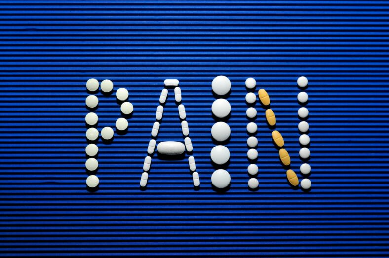 pain spelled out in pills