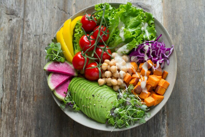 produce on a plate